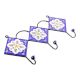 Navy Blue Leaf Floral Ceramic Tiles Hooks